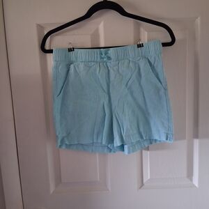 32 Degrees Light Blue High-Waist Elastic Waistband Shorts